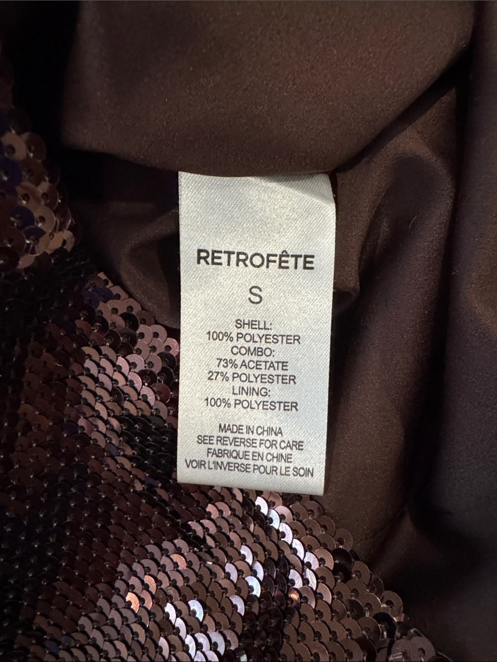 Retrofete Brown Sequin Crisscross Maxi Dress - Picture 11 of 12